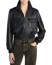 FRAME - The Leather Ace Jacket - Lyst