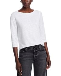 Majestic Filatures - Boat Neck Three Quarter Length Sleeve Top - Lyst