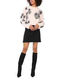 Vince Camuto - Embroidered Crewneck Sweater - Lyst