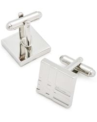 Link Up - Engraved Plaid Square Cufflinks - Lyst