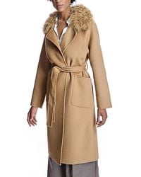 Maximilian - Belted Wool Coat With Collar - Lyst