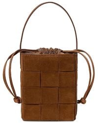 Loeffler Randall - Laith Wide Woven Suede Top Handle Bag - Lyst