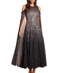 Needle & Thread - Moonlight Sequin Cape Sleeve Ankle Gown - Lyst