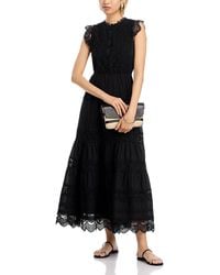Aqua - Cotton Lace Maxi Dress - Lyst