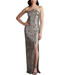 Tadashi Shoji - Koda Animal Sequin Halter Gown - Lyst