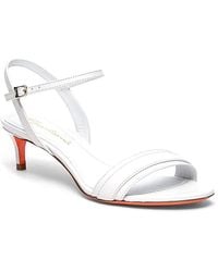 Santoni - Leather Mid-Heel Sandals - Lyst