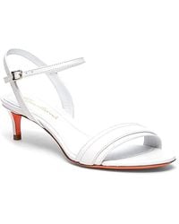 Santoni - Leather Mid-Heel Sandals - Lyst