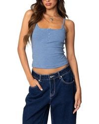 Edikted - Striped Henley Tank Top - Lyst