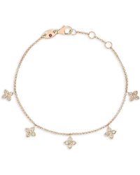 Roberto Coin - 18K Verona Love By The Inch Diamond Flower Five Charm Bracelet - Lyst