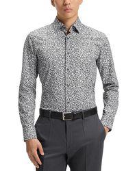 BOSS - Hank Slim Fit Printed Button-Front Shirt - Lyst