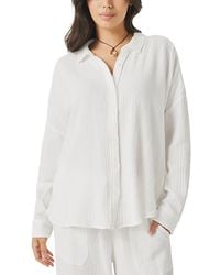 Splendid - Ava Gauze Button Down Shirt - Lyst
