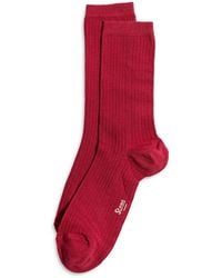 Stems - Rib Knit Crew Socks - Lyst