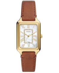 Fossil - Raquel Three-Hand Date Medium Leather Watch, 26Mm X 40Mm - Lyst