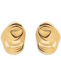 Aqua - 18K-Plated Sterling Sculptured Oval Stud Earrings - Lyst