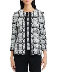 Ming Wang - Monochrome Geometric Knit Jacket - Lyst