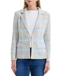 Ming Wang - Plaid Knit Blazer - Lyst