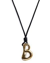 BaubleBar - Initial Adjustable Cord Pendant Necklace, 32 - Lyst