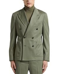 Peserico - Solid Regular Fit Double Breasted Suit Jacket - Lyst