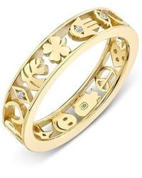 Sydney Evan - 14K Diamond Open Icon Ring - Lyst