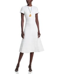 Brandon Maxwell - The Ridley Short Sleeve A Line Midi Dress - Lyst