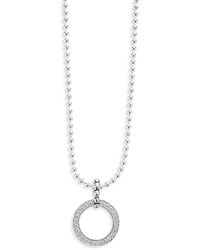 Lagos - Sterling Caviar Spark Diamond Circle Bead Chain Pendant Necklace, 16-18 - Lyst