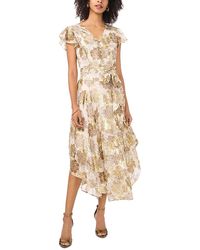 Vince Camuto - Printed Flutter Sleeve Button Front Dress - Lyst