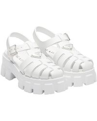Prada - Rubber Monolith Sandals - Lyst