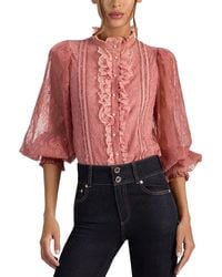 Alice + Olivia - Eugenia Lace Blouse - Lyst