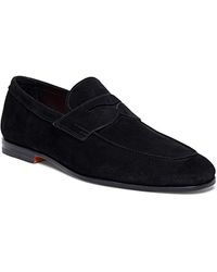 Santoni - Carlos Suede Penny Loafers - Lyst