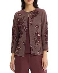 Misook - Heritage Floral Jacquard Flat Knit Jacket - Lyst