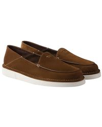 Prada - Suede Slip-On Loafers - Lyst