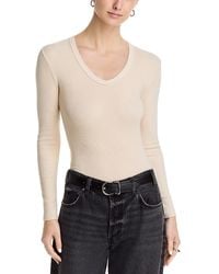 PERFECTWHITETEE - Robyn Luxe Rib Long Sleeve U Neck Tee - Lyst