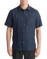 Vince - Short Sleeve Linen Shirt - Lyst