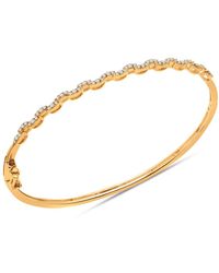 Bloomingdale's Diamond Wavy Bangle Bracelet In 14k Yellow Gold - Metallic