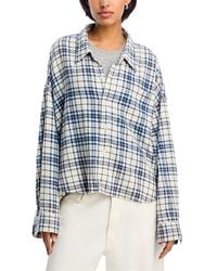 Denimist - Cropped Button Front Shirt - Lyst