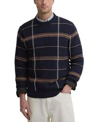 Barbour - Fasey Cotton & Wool Cable Tartan Crewneck Jumper Sweater - Lyst