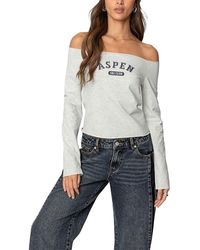 Edikted - Aspen Ski Club Off Shoulder Top - Lyst
