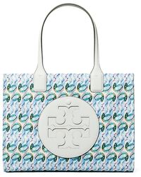 Tory Burch Small Ella Printed Tote in Brown | Lyst