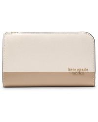 Kate Spade - Devin Colorblocked Saffiano Leather Medium Bifold Wallet - Lyst