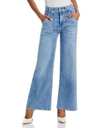 FRAME - Modern Pocket High Rise Wide Leg Jeans - Lyst