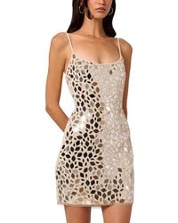 liv foster sequin halter mini dress Liv Foster Womens Halter Short Cocktail And Party Dress Bronze 10