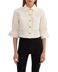 Lamarque - Ruffle Sleeve Denim Jacket - Lyst
