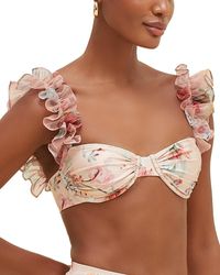 PATBO - Lily Floral Flutter Bikini Top - Lyst