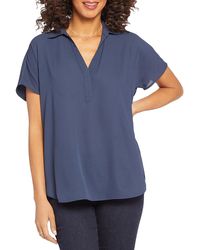 NYDJ - Becky Printed Short Sleeve Blouse - Lyst