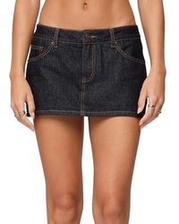 Edikted - Camelia Denim Mini Skort - Lyst