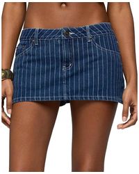 Edikted - Camelia Denim Mini Skort - Lyst