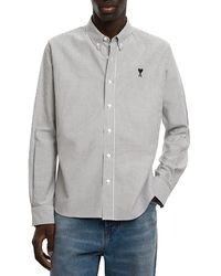 Ami Paris - Button Down Collar Logo Shirt - Lyst