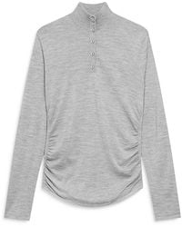 Theory - Shirred Henley - Lyst