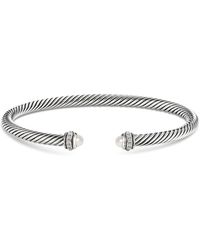 David Yurman - Cable Classic Bracelet With Cultured Freshwater Pearls And Diamonds - Lyst