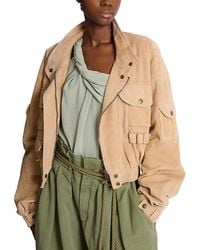 Balmain - Suede Bomber Jacket - Lyst